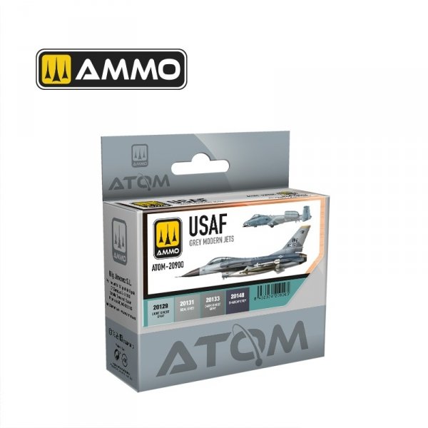 AMMO by Mig Jimenez 20900 ATOM USAF Grey Modern Jets Colors Set 4x20ml