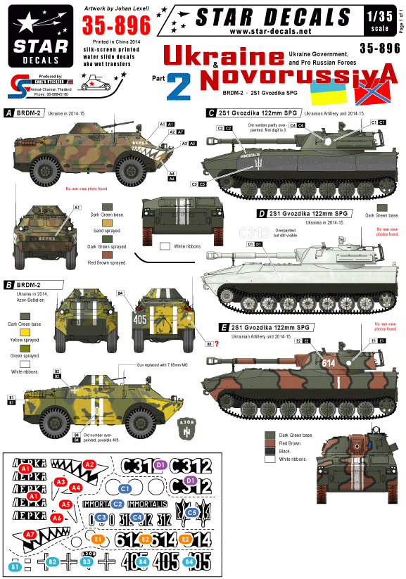 Star Decals 35-896 Ukraine &amp; Novorussiya part 2 1/35