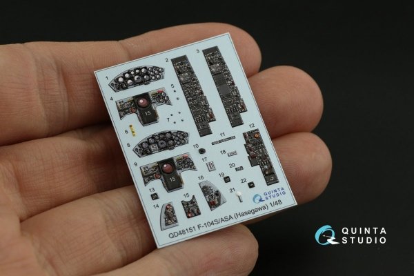 Quinta Studio QD48151 F-104S-ASA 3D-Printed &amp; coloured Interior on decal paper (Hasegawa) 1/48