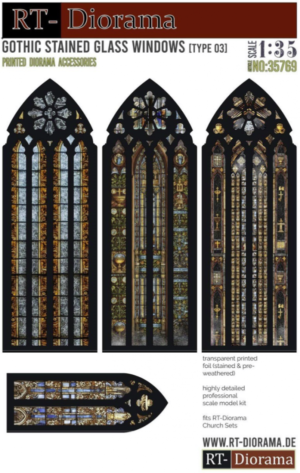RT-Diorama 35769 Gothic Stained Glass Windows [Type 03] 1/35