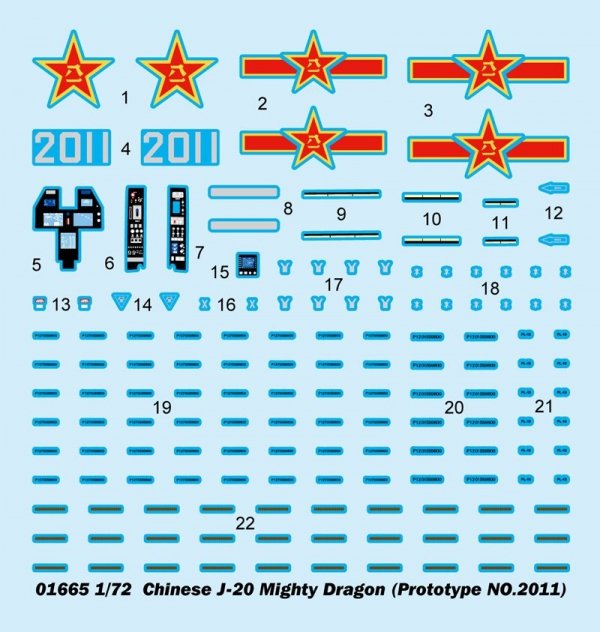 Trumpeter 01665 Chinese J-20 Mighty Dragon 1/72