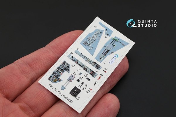 Quinta Studio QD48067 Su-25 3D-Printed &amp; coloured Interior on decal paper (for KP kit) 1/48