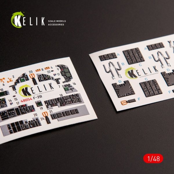 Kelik K48054 JASDF F-2B interior 3D decals for Hasegawa kit (1/48)