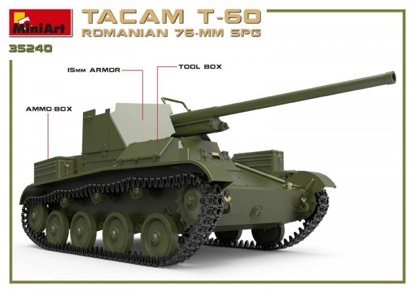 MiniArt 35240 ROMANIAN 76-mm SPG TACAM T-60 INTERIOR KIT 1/35