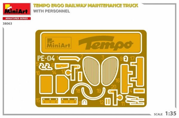 MiniArt 38063 Tempo E400 railway maintenance truck with personnel 1/35