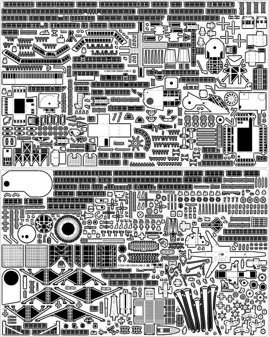 Pontos 37001R1 USS LHD-2 Essex Kit+Detail Up Set 1/350