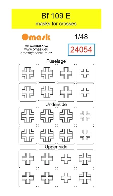 Omask 24054 Bf 109 E masks for crosses 1/48