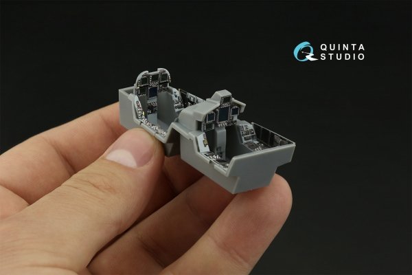 Quinta Studio QD48373 F/A-18F late / EA-18G 3D-Printed &amp; coloured Interior on decal paper (Hobby Boss) 1/48