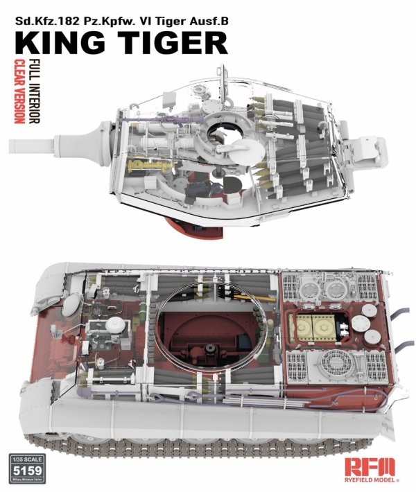 Rye Field Model 5159 Tiger Ausf.B "King Tiger" Clear Version, with full interior 1/35