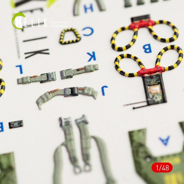 KELIK K48056 F-4G INTERIOR 3D DECALS FOR MENG KIT 1/48