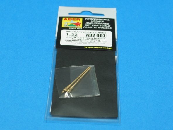 Aber A32007 Set of 2 barrels for German aircraft 20mm machine guns MG 151/20 (1:32)