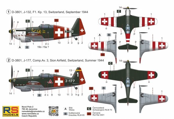 RS Models 92311 D-3801 Swiss Fighter 1/72