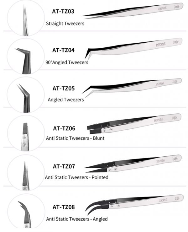DSPIAE AT-TZ03 Stainless steel Tweezers with straight tip