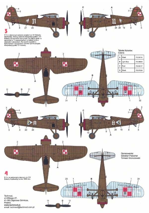 Techmod 32071 PZL P-11c 1/32