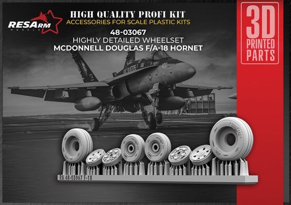 RESArm 72-03067 McDonnell Douglas F/A-18 Hornet - Wheels under load (3D resin printing) 1/72