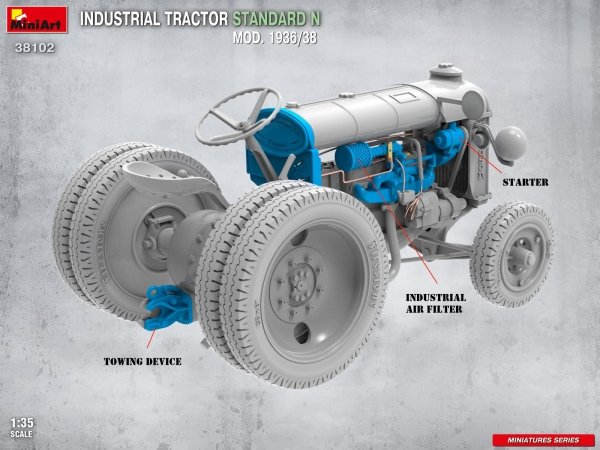 MiniArt 38102 INDUSTRIAL TRACTOR STANDARD N MOD. 1936/38 1/35
