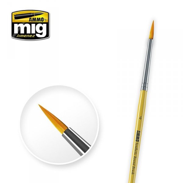 AMMO of Mig Jimenez 8615 4 SYNTETIC ROUND BRUSH