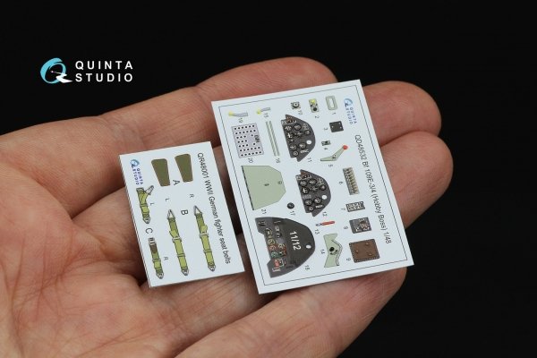 Quinta Studio QD48532 Bf 109E-3/4 3D-Printed &amp; coloured Interior on decal paper (HobbyBoss) 1/48