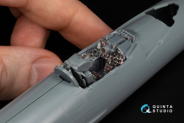 Quinta Studio QD+48551 MiG-21R (grey cockpit panels) 3D-Printed &amp; coloured Interior on decal paper (Eduard) (with 3D-printed resin parts) 1/48