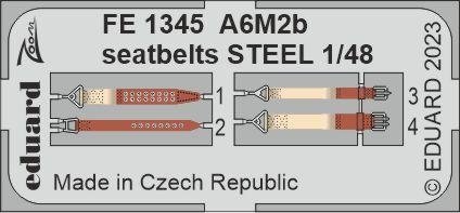 Eduard FE1345 A6M2b seatbelts STEEL ACADEMY 1/48