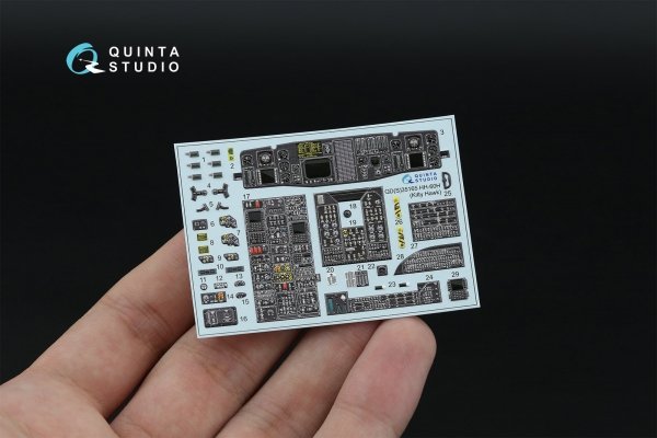 Quinta Studio QD35165 HH-60H Rescue Hawk 3D-Printed &amp; coloured Interior on decal paper (Kitty Hawk) 1/35