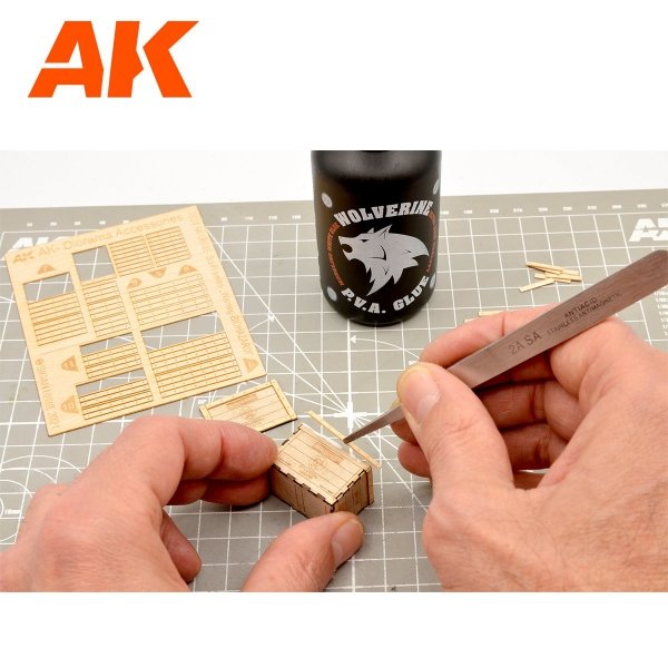 AK Interactive AK8230 LASER CUT WOODEN BOX 004 BIOHAZARD (3 UNITS) 1/35