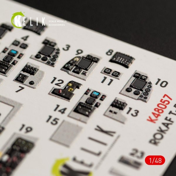 KELIK K48057 T-50 ROKAF INTERIOR 3D DECALS FOR ACADEMY KIT 1/48