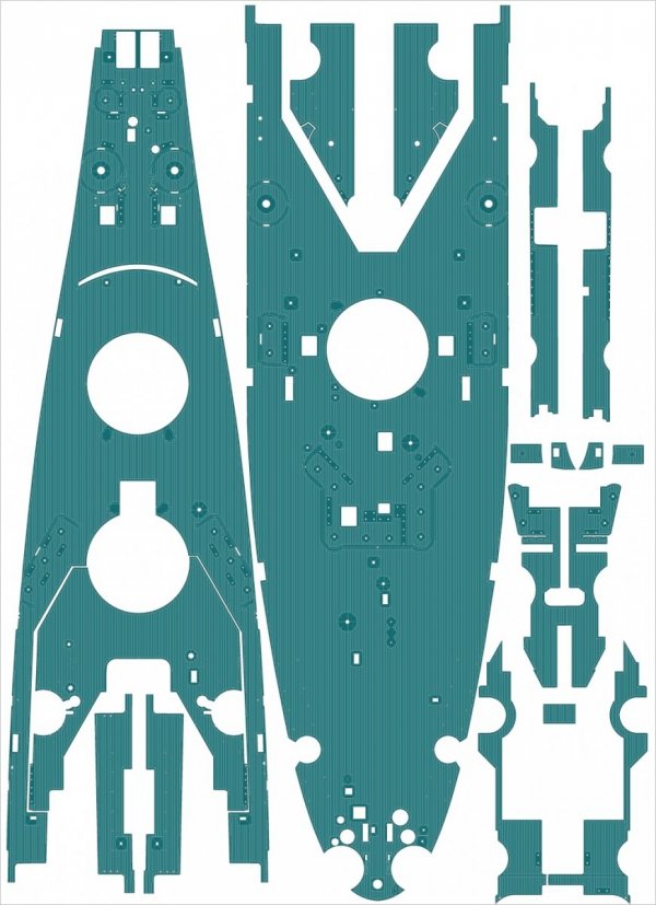 Pontos 20005WD1 USS BB-61 Iowa 1944 Wooden Deck set (20B Deck Blue) (1:200)