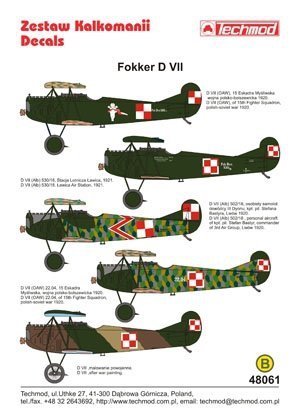 Techmod 48061 - Fokker D.VII (1:48)