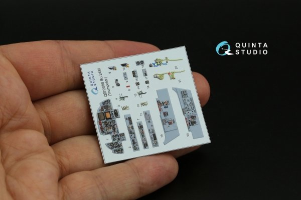 Quinta Studio QD72088 Su-24M 3D-Printed &amp; coloured Interior on decal paper (Trumpeter) 1/72