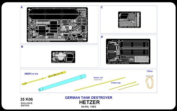 Aber 35K06 German tank destroyer Sd. Kfz. 138/2 Hetzer (1:35)