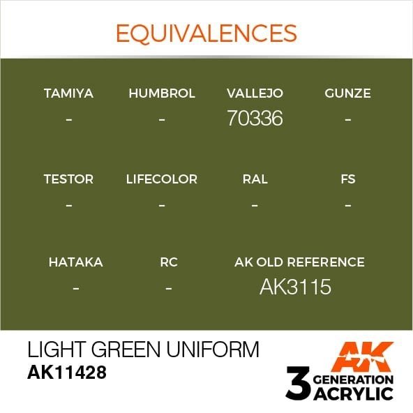 AK Interactive AK11428 Light Green Uniform 17ml