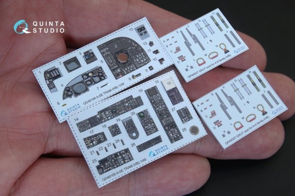 Quinta Studio QD48166 A-6E TRAM Intruder 3D-Printed &amp; coloured Interior on decal paper (for HobbyBoss kit) 1/48