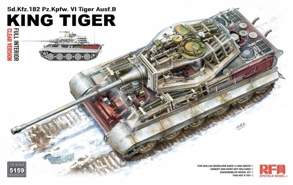 Rye Field Model 5159 Tiger Ausf.B "King Tiger" Clear Version, with full interior 1/35