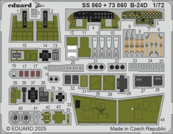 Eduard 73860 B-24D cockpit &amp; engines AIRFIX 1/72