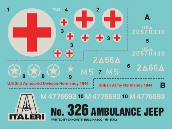 Italeri 0326 1.4 ton. 4 4 AMBULANCE JEEP (1:35)