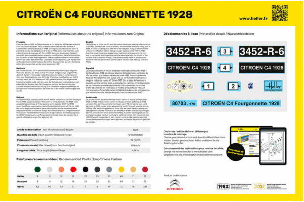 Heller 56703 - STARTER KIT Citroen C4 Fourgonnette 1926 in 1:24