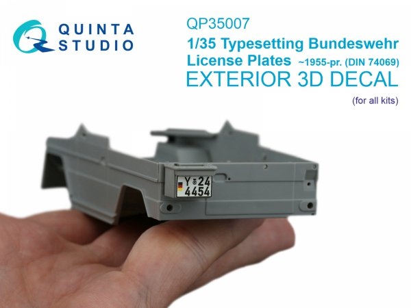 Quinta Studio QP35007 Typesetting Bundeswehr license plates (All kits) 1/35