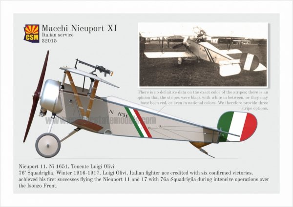Copper State Models 32015 Nieuport XI Italian Service 1/32
