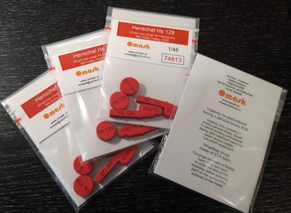 Omask 74813 Henschel Hs 129 wheel bay plugs (for Hasegawa, MN Hobby, Hobby 2000)) 1/48