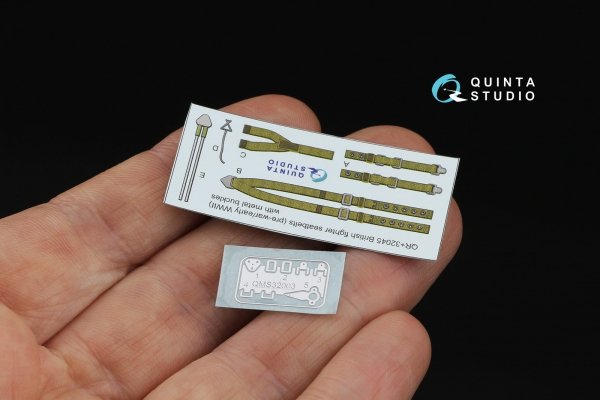Quinta Studio QR+32045 British Fighter Seatbelts, pre-war/early WWII (with metal buckles) (All kits) 1/32