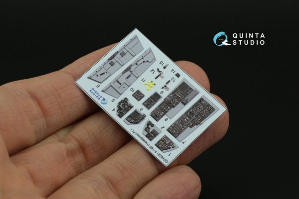 Quinta Studio QD48221 F-16B 3D-Printed &amp; coloured Interior on decal paper (Hasegawa) 1/48