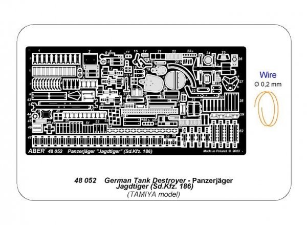 Aber 48052 Niemiecki niszczyciel czołgów Jagdtiger - Sd.Kfz. 186 / Panzerjäger Jagdtiger Sd.Kfz.186 - GERMAN TANK DESTROYER 1/48