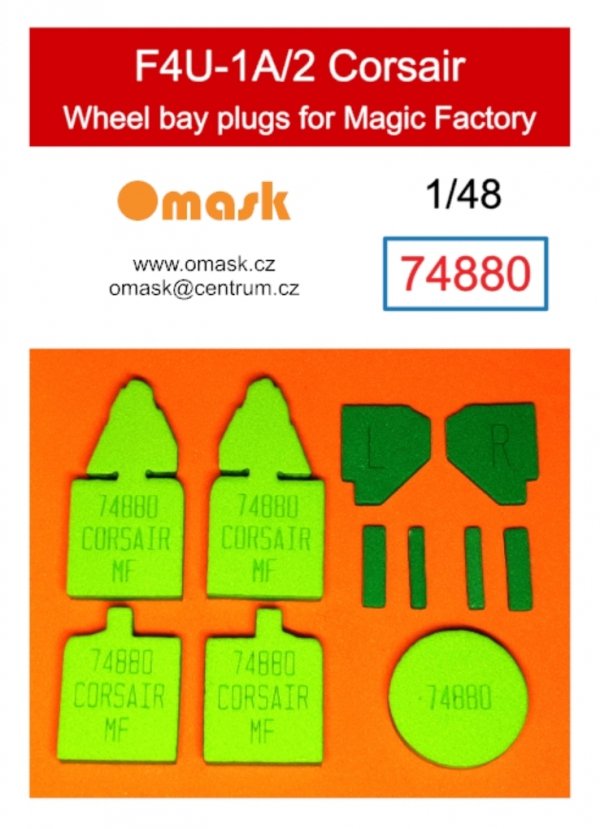 Omask 74880 F4U-1A/2 Corsair wheel bay plugs (for Magic Factory 5001) 1/48