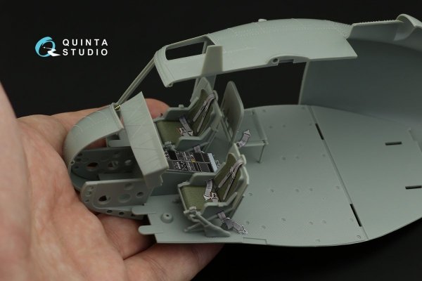 Quinta Studio QD35049 UH-1C 3D-Printed &amp; coloured Interior on decal paper ( Academy ) 1/35