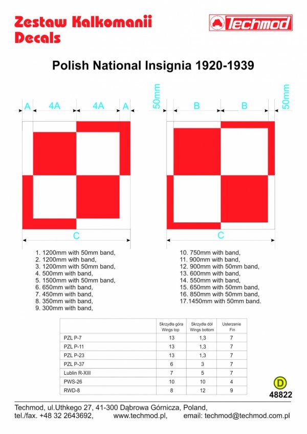 Techmod 48822 Polish National Insignia 1920-39 1/48