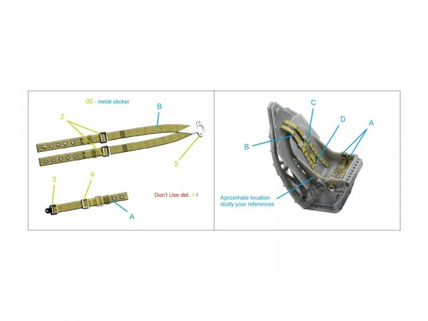 Quinta Studio QR+32046 British Fighter Seatbelts, mid WWII (with metal buckles) (All kits) 1/32