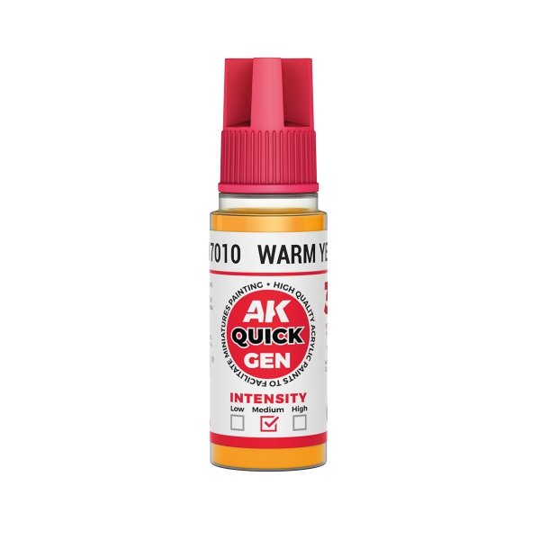 AK Interactive AK17010 WARM YELLOW- QUICK GEN COLOR 18ml
