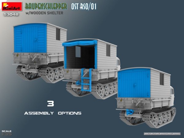 MiniArt 53048 Raupenschlepper OST RSO/01 w/ Wooden Shelter 1/35