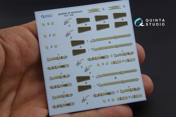Quinta Studio QD32028 Bf 108 3D-Printed &amp; coloured Interior on decal paper (for Eduard kit) 1/32